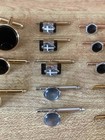 (15) Men's Black Onyx & Mother of Pearl Goldtone & Silvertone Cufflinks & Studs — photo 4