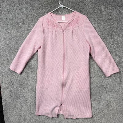 Adonna Robe M Quilted Zip Kaftan Housecoat Cozy Lounge Sleepwear Grandmacore