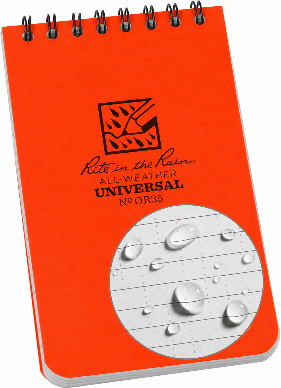 Rite in the Rain OR35 3" x 5" Weatherproof Spiral Notebook, Orange, 12 Pack