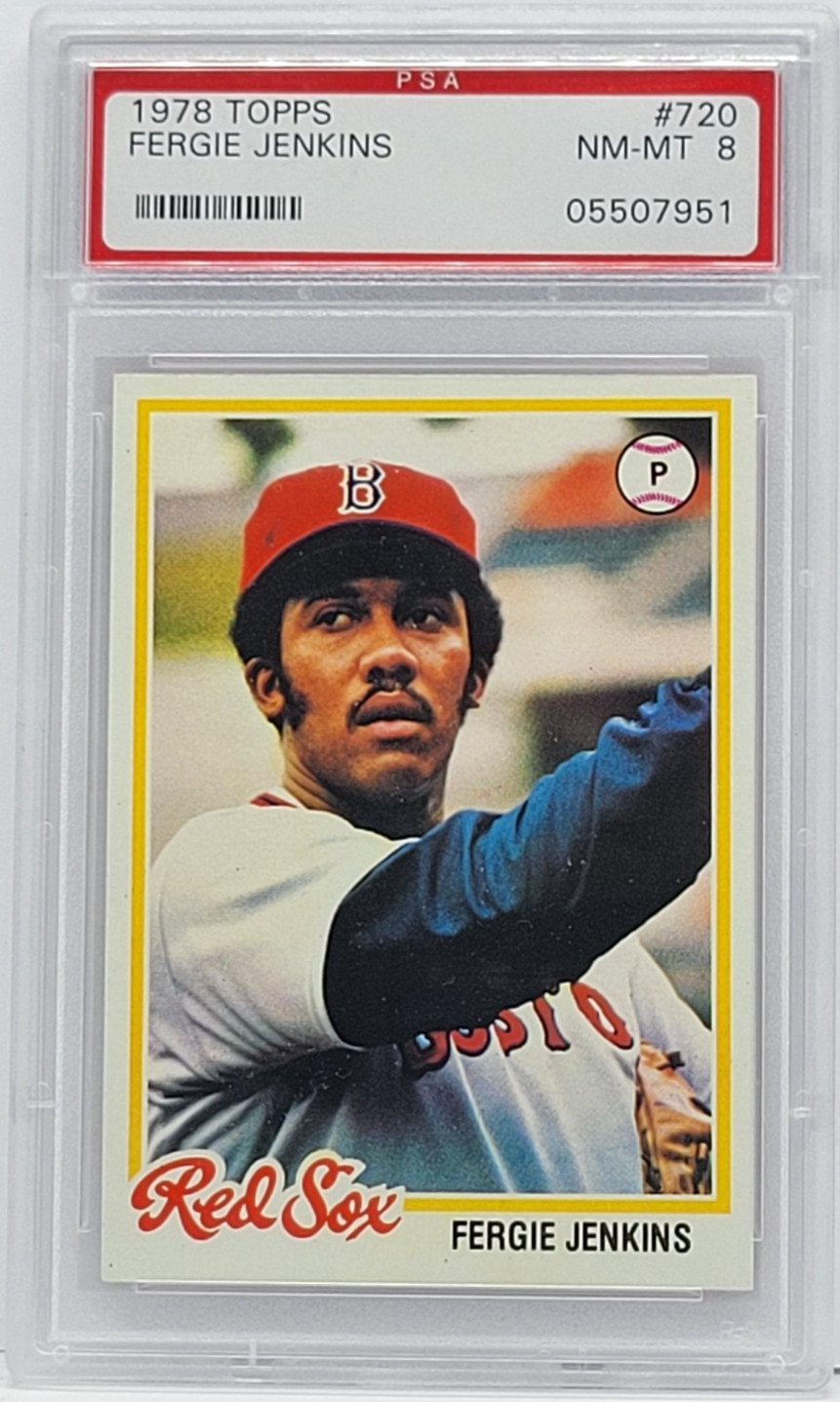 1978 Topps #720 Fergie Jenkins Card - Graded PSA 8 NM-MT, Boston Red Sox