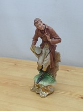 Vintage Antique Bruno Merli Capodimonte Figurine - Gentleman Leaning On A Fence