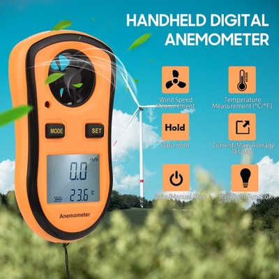 GM8908 Digitales Anemometer Handwindmesser Luftgeschwindigkeits- Und Temperatu