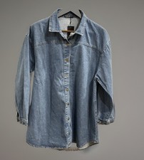 Nasty Gal Womens Plus Size Denim Shirt Dress Blue Oversized Size 12