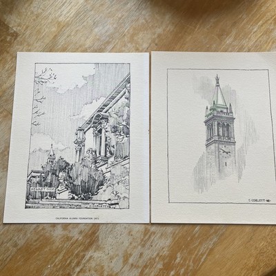 CA Alumni Foundation 1973 C. Corlett 1968 Architect Drawing Hearst Gym Art Print