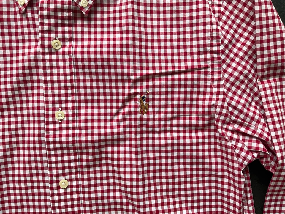 POLO RALPH LAUREN Hemd, Rot-weiß kariert, Gr. M, Slim Fit, Top-Zustand - Bild 4 von 4