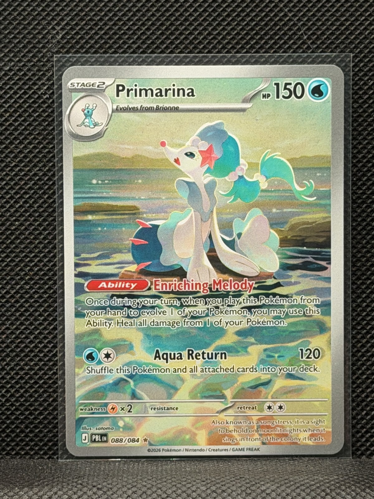 2026 Pokemon Pitch Black - Primarina #88 Illustration Rare