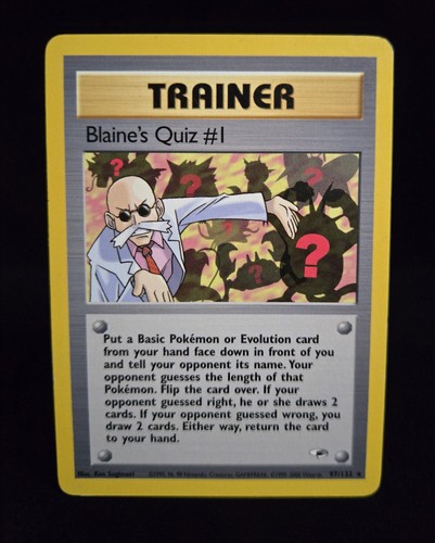 Pokémon TCG - BLAINE'S QUIZ #1 - RARE - #97 - UNLIMITED - GYM HEROES 2000 -LP/NM