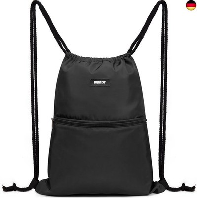 WANDF Rucksack mit Kordelzug Turnbeutel Sportbeutel Gym Bag Mit Aussentasche