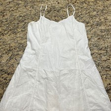 Old Navy Womens White Swiss Dot Midi Dress Smocked Back XL Adjustable Straps