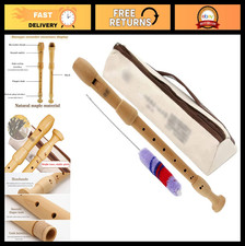 Beginner Alto Recorder 8-Hole Wooden Flute, Music Instrument with Bag Cleaner