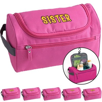 Hängende Reise Make-up Organizer Tasche Familie Waben Kunst Tragbare Kosmetiktasche