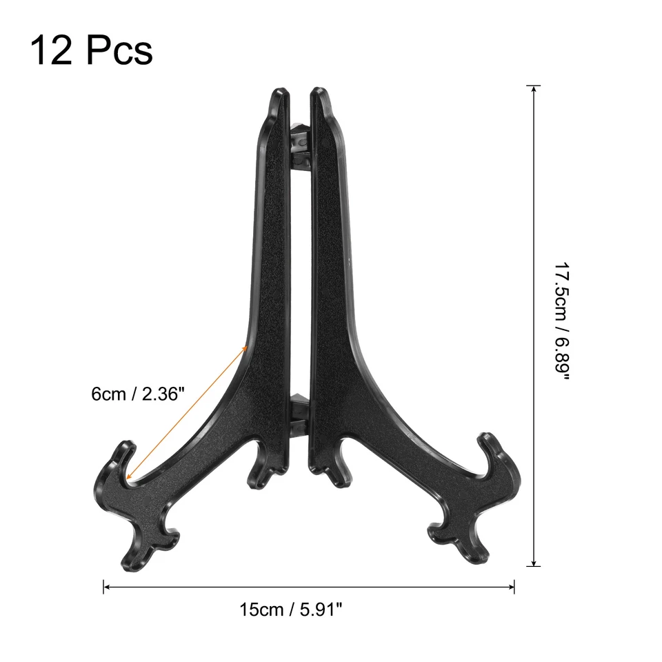 Soportes de placa de acrílico de 7" para soporte de exhibición soporte de placa negro 12 piezas Foto 2 de 4