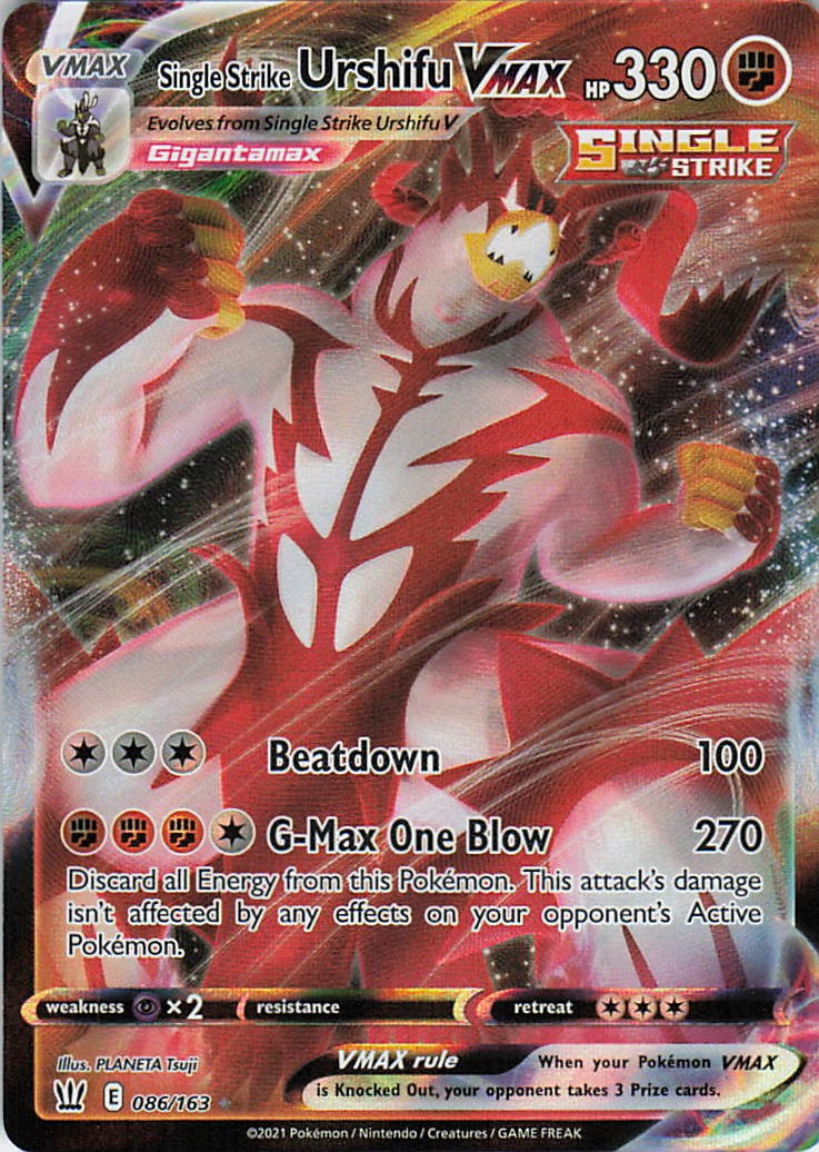Single Strike Urshifu VMAX Holo Ultra Rare SWSH05: Battle Styles 086/163 NM
