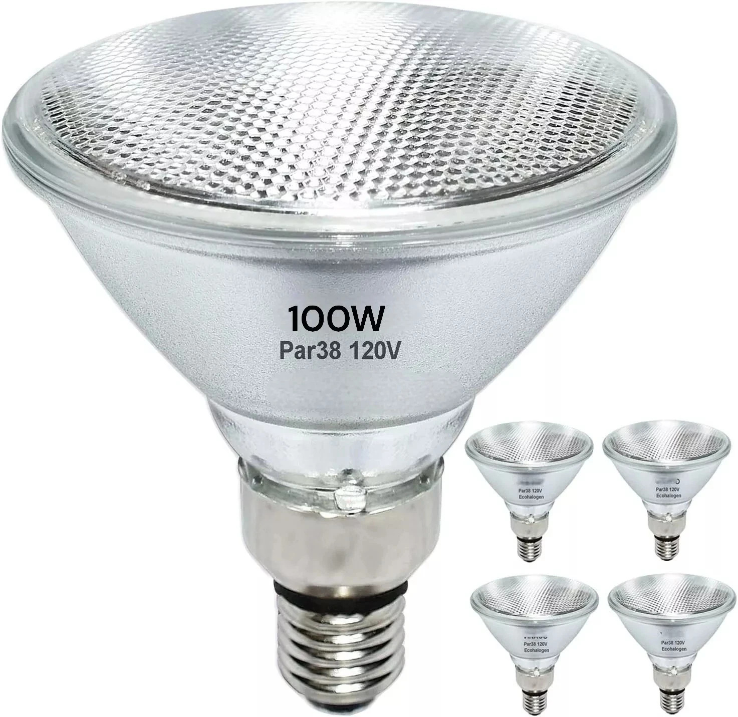Vinaco PAR38 100W Flood Llight Bulbs, 4 Pack Short Neck PAR3