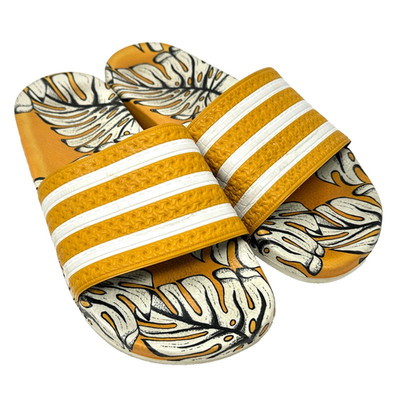 Adidas x Farm Company Adilette Slides Mens 8 Yellow Tropical Print
