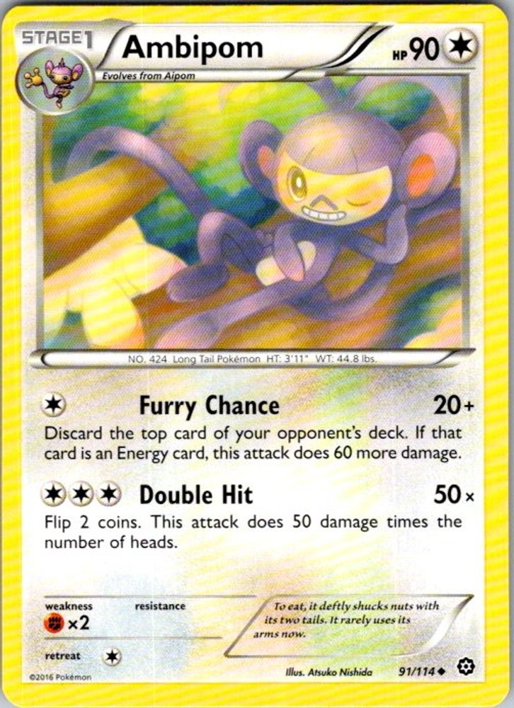 Pokemon XY - Steam Siege Ambipom 91/114 NM