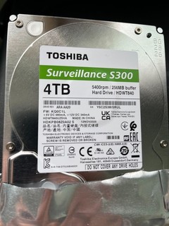 TOSHIBA S300 Surveillance 3.5" Internal Hard Drive SATA 6GB/s 4TB 5400RPM
