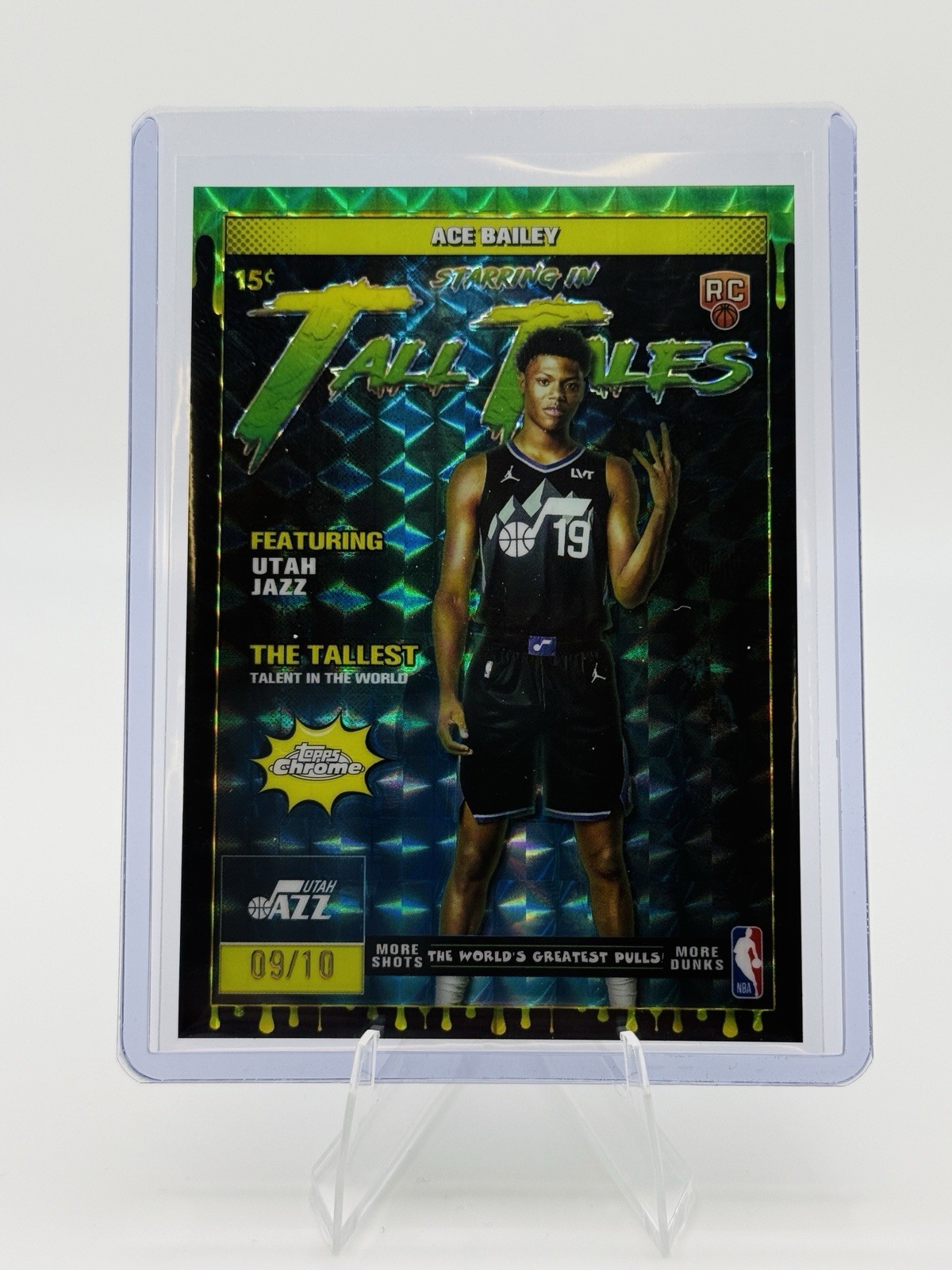 2025-26 Topps Chrome NBA- ACE BAILEY- Tall Tales Black Geometric Refractor /10 !