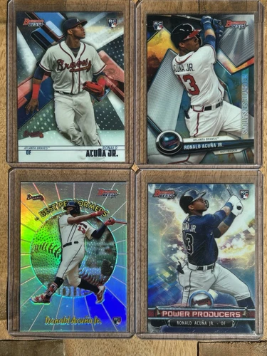 2018 Bowman's Best Ronald Acuna Jr. RC Rookie 4 Card Set Braves See Pics & Disc
