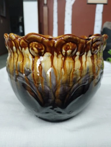 Vintage Brush McCoy Blended Drip Glaze Jardiniere