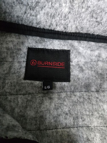NWT Burnside Men's Heather Gray Sweater Knit Fleece Full ZipJacket Size Large - Picture 4 of 8