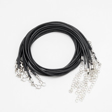 10 Pcs 2.0Mm Leather Necklace Cords with Clasp,Waxed Cords,Necklace Ropes for Pe