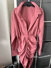 Pink Ruched Shirt Dress PLT SIZE 10