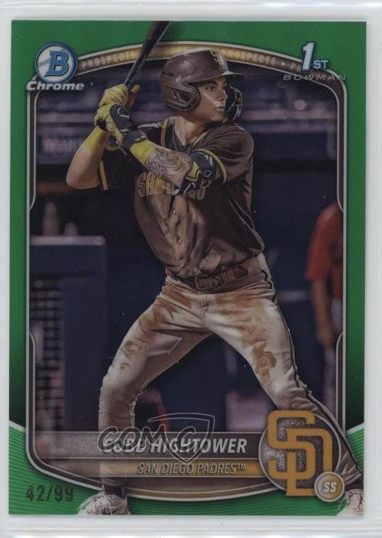 2025 Bowman Chrome Prospects Green Refractor 42/99 Cobb Hightower #BCP-104 19yg