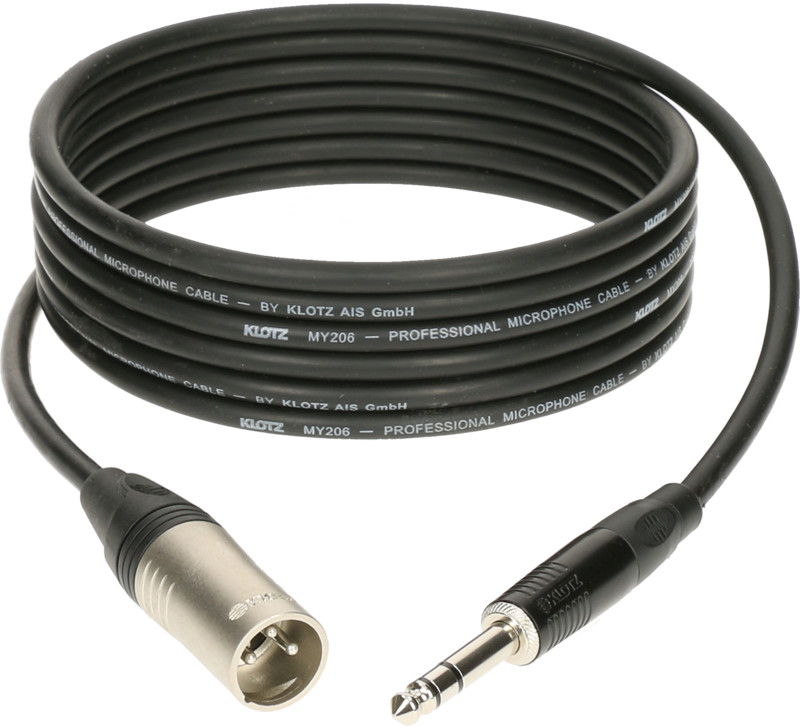 Cable XLR male jack 6.35 stereo KLOTZ PRIME 3m cuivre OFC isole