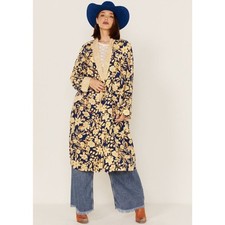 Free People Wild Nights Floral Long Sleeve Kimono Duster Cardigan Boho Festival