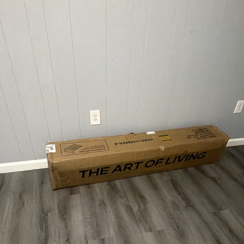 The Art of Living One Box Queen Wood Bed Frame Brown Natural Slatted Base