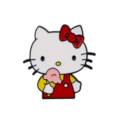 Hello Kitty Anstecker Revers Pin Ice Cream Cartoon Badge Anstecknadel Sanrio