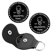 New Dad Gifts Black Decision Coin Mom Medium, Parents-black
