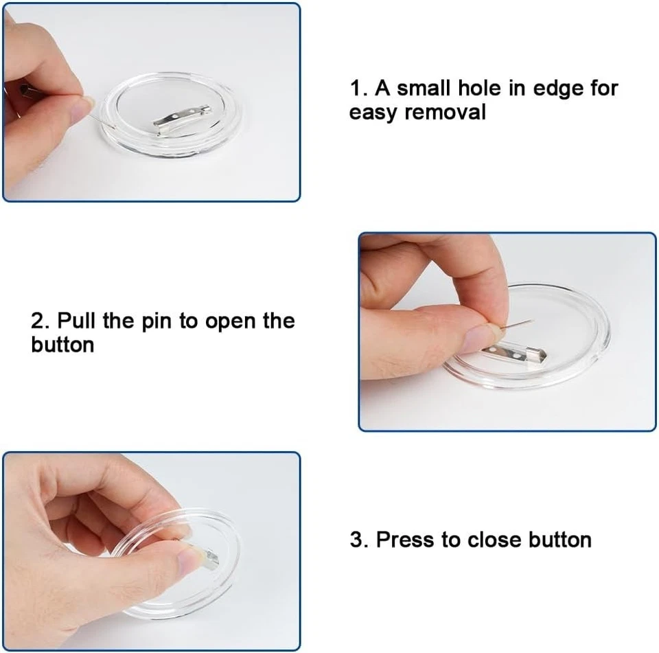 30 Stück Buttons Selber Machen Ohne Buttonmaschine, DIY Transparente Buttons - Bild 3 von 4