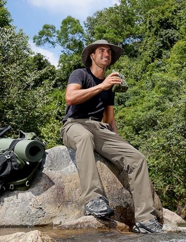 Men's-Hiking-Pants-Lightweight-Water-Resistant-Quick-Dry Stretch Cargo - Picture 7 of 7