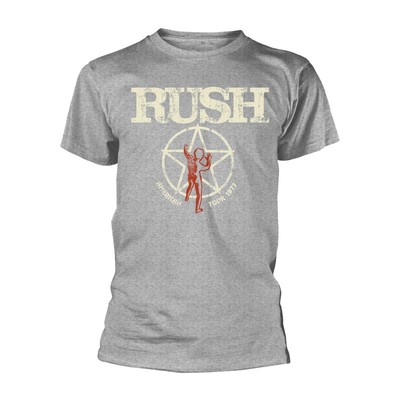 RUSH - AMERICAN TOUR 1977 (SPORT GREY) GREY T-Shirt Small
