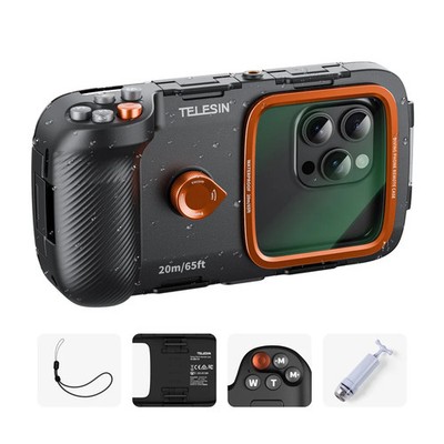 TELESIN Wasserdichte Tauch Handyhülle IP68, 20m Unterwasser, Bluetooth,