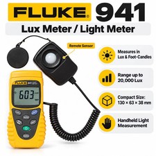 Fluke 941 Digital Lux Light Meter 0-20000 Lux Compact 130 x 63 x 38 mm