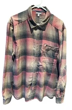 Toad & Co Men's Size XL Singlejack Long Sleeve Shirt Plaid Red Brown VGUC