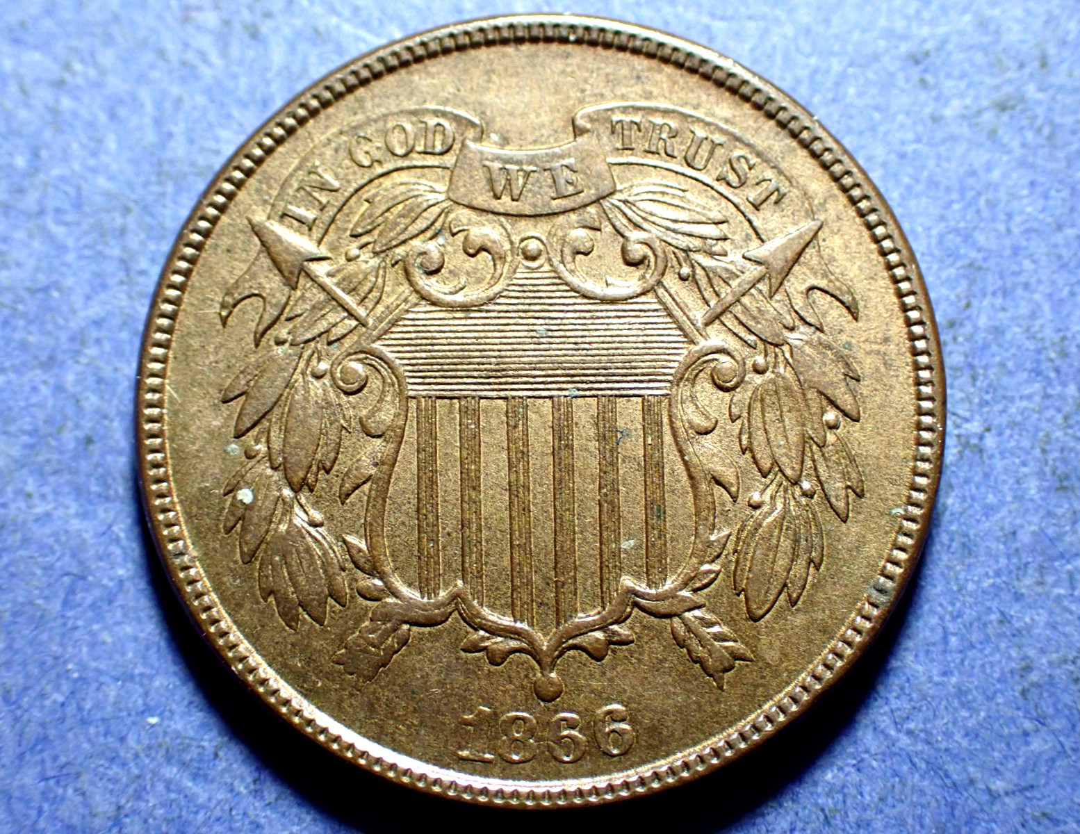 1866 Two Cent piece  BU R/B