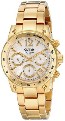 NEW a_line AL-80020-YG-22MOP Women Liebe Watch MOP Dial Gold