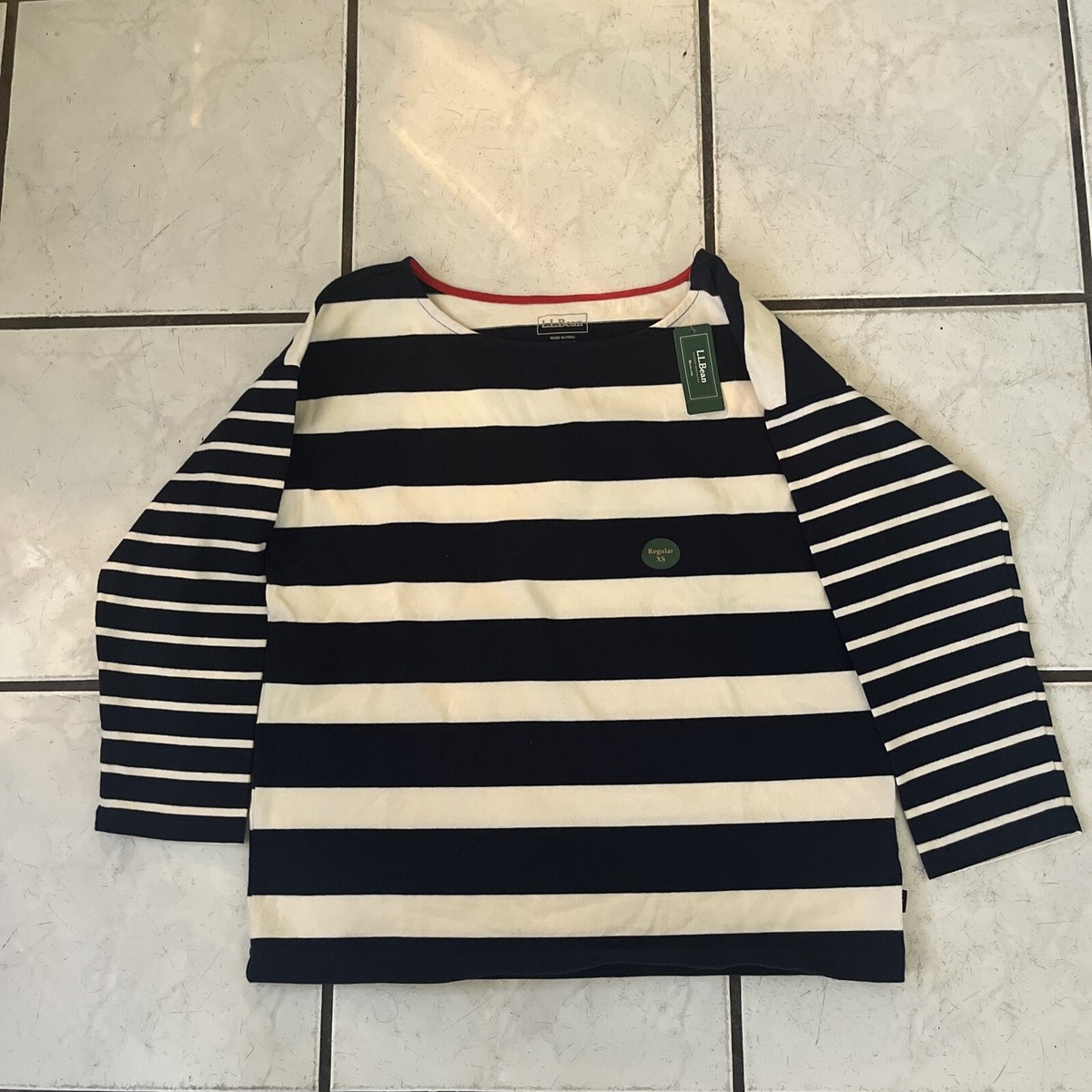 Chemise Femme Marine à Rayures J Crew - Taille XS, Manches 3/4, Occasion