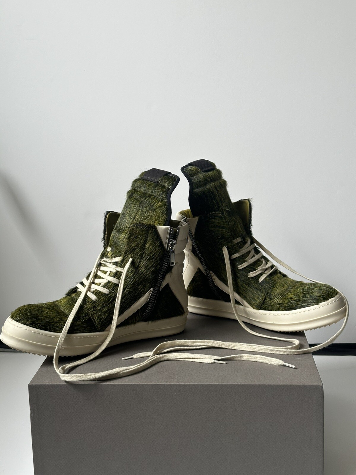 PONY Rick Owens Geobasket verde acido per capelli di cavallo