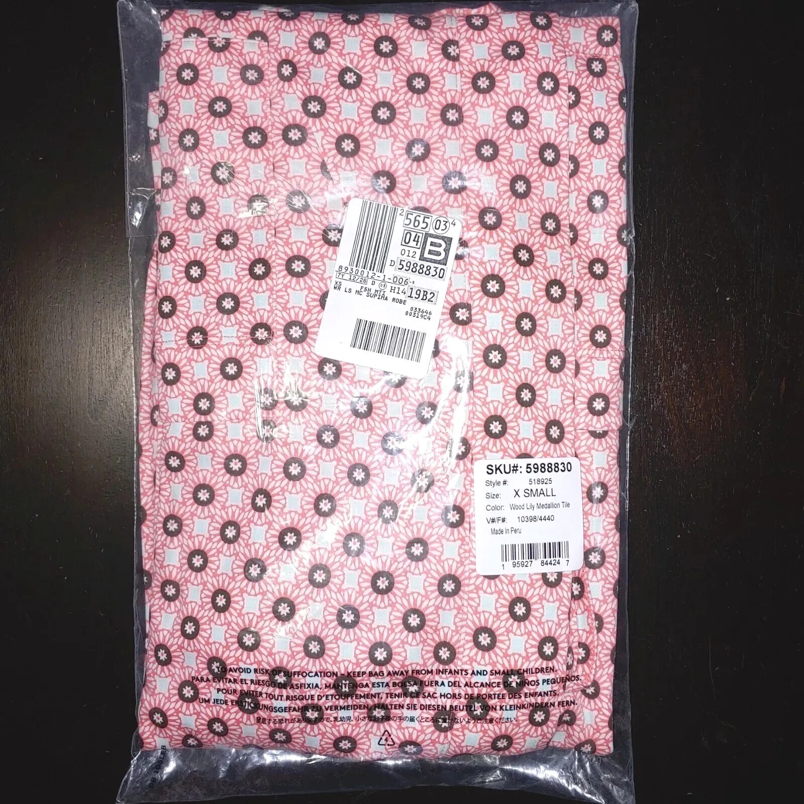 NEW Lands' End Women's Pure Supima Cotton Long Robe Light Pink Blush