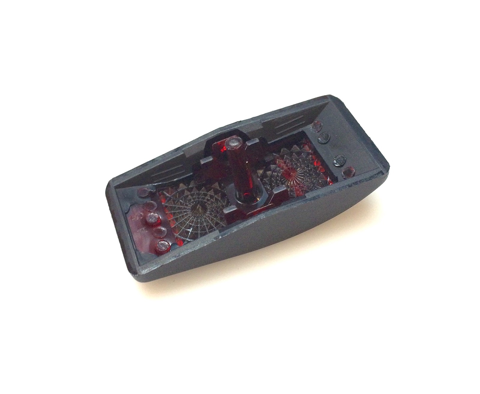 Euro Rocker Switch Cover LIVE WELL. Black with One red Lens. Contura