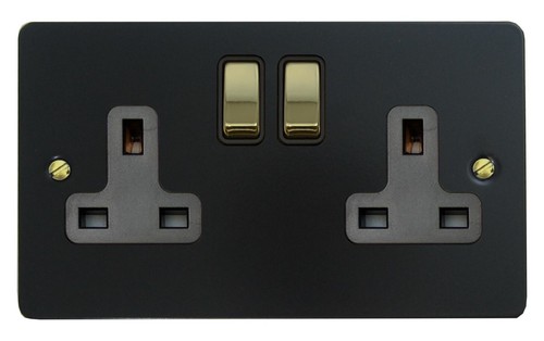 G&H Flat Plate Matt Black FFB3-PB Light Switches, Plug Sockets, Dimmer, Toggle - Picture 3 of 46