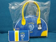 NFL Los Angeles Rams Old School Logo Bowler Purse with Organizer Mesh Wallet 