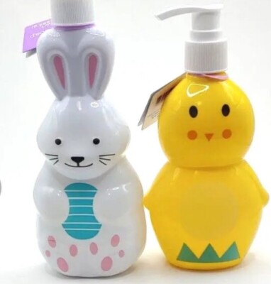 Easter Bunny & Chic hand soap dispenser 10oz expire 9/24  Set of 2 