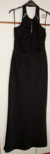 Next - Black Halter Maxi Long Evening Dress / Ball Gown - Women's UK 8 NYE Party