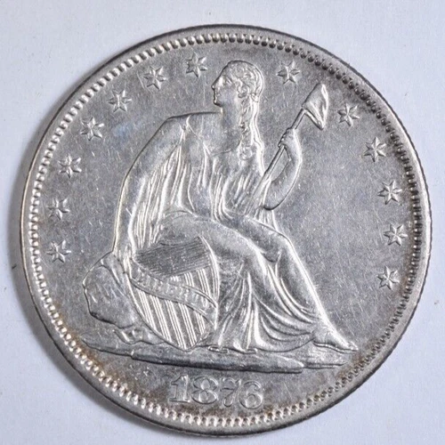 1876-S SEATED LIBERTY HALF DOLLAR ~ SHARP STRIKE HIGH GRADE AU++/BU ABOUT UNC!